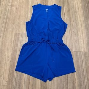 Like New Girlfriend Collective Varsity Stretch Woven Sleeveless Romper Size S